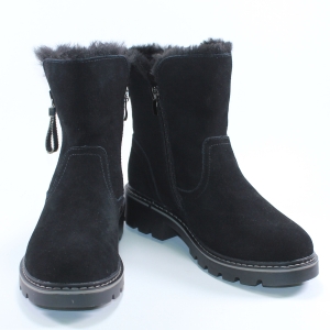 Botine A624 Neagra piele intoarsa