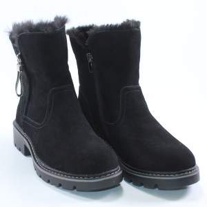 Botine A624 Neagra piele intoarsa
