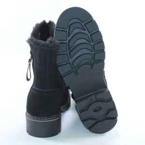 Botine A624 Neagra piele intoarsa
