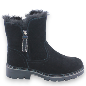 Botine A624 Neagra piele intoarsa